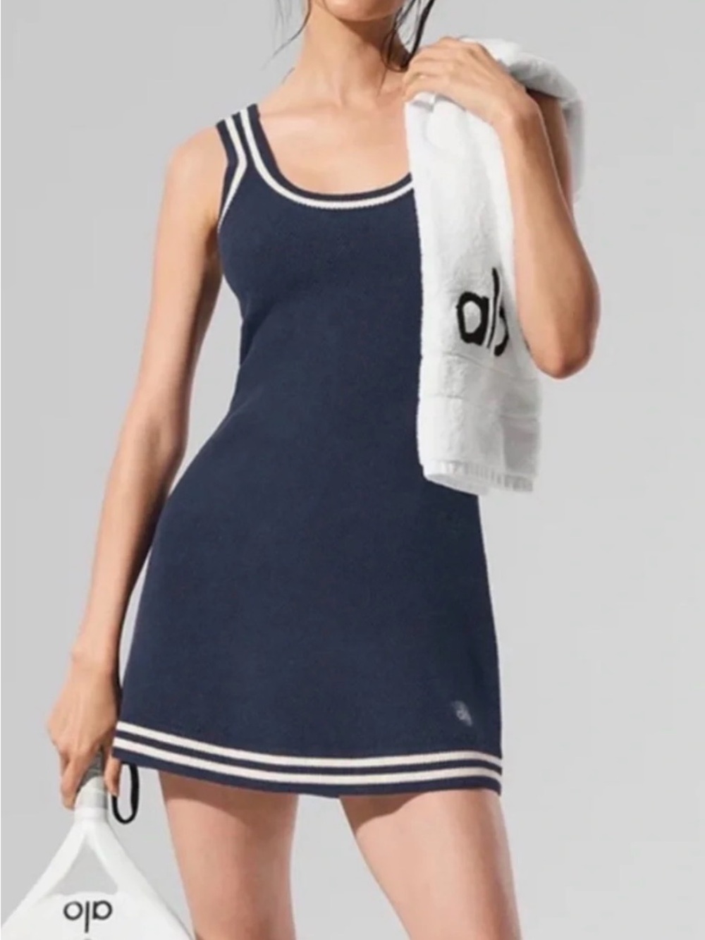 Alo Tennis Club Sweater Knit Dress- Navy (rare)